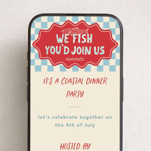 This is a scarlet online invitations by Creo Study called coastal dinner printing on digital paper in standard