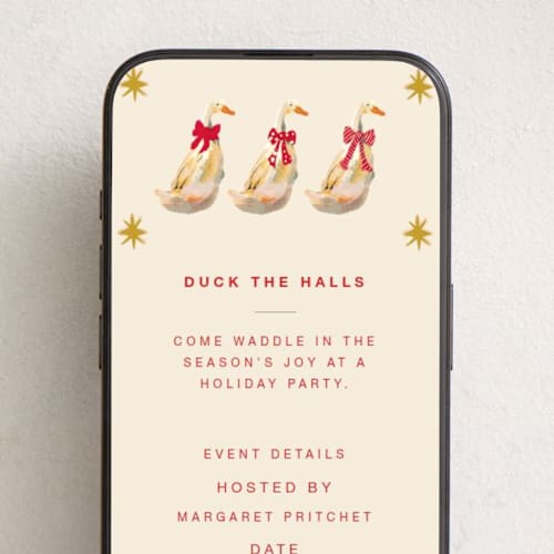 This is a ginger online invitations by Hannah Beimborn called duck the halls printing on digital paper in standard