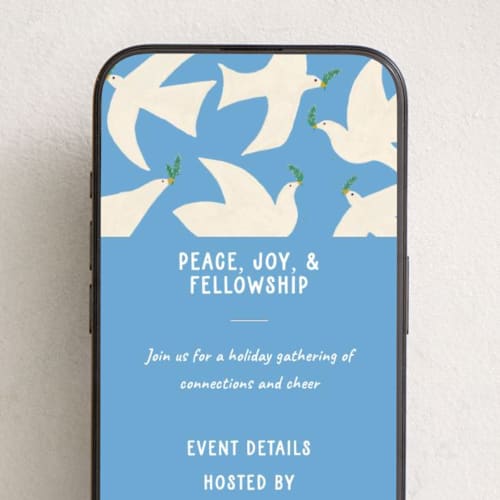 This is a sky blue online invitations by Erika Firm called california doves printing on digital paper in standard