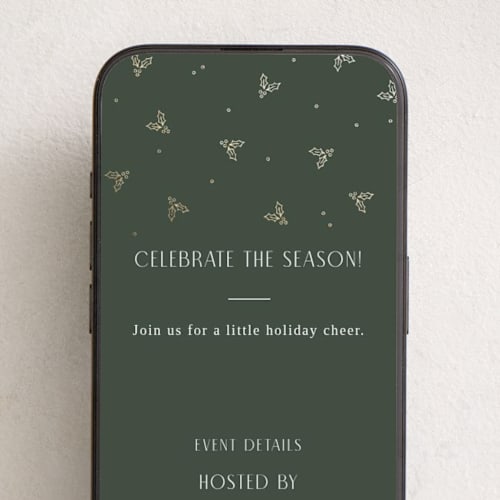 This is a evergreen online invitations by Michelle Taylor called jolly holly printing on digital paper in standard