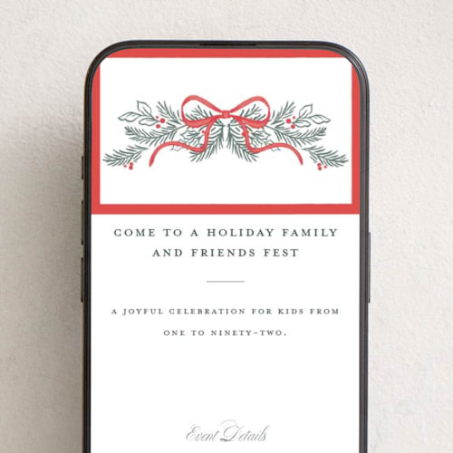 This is a candy cane online invitations by Itsy Belle Studio called bough and bow printing on digital paper in standard