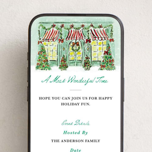 This is a frosted mint online invitations by Cass Loh called the jolly storefront printing on digital paper in standard