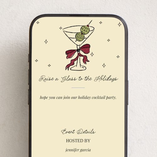 This is a holly berry online invitations by Helena Vitto called cin cin! printing on digital paper in standard