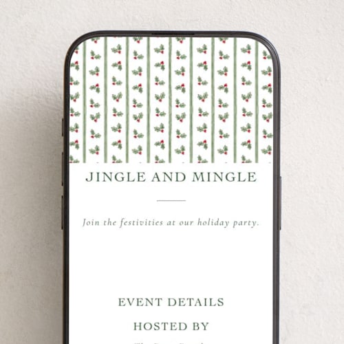 This is a snow online invitations by Lauren Jopling called holly berry frame printing on digital paper in standard