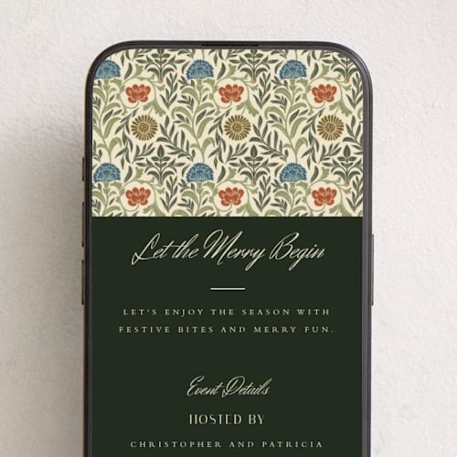 This is a pine online invitations by Danie Romrell called morrisish printing on digital paper in standard