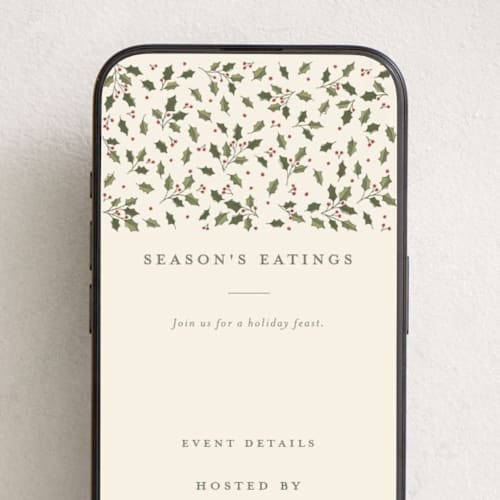 This is a eggnog online invitations by Diana Pinnell called winter garland printing on digital paper in standard