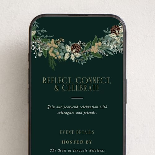 This is a juniper online invitations by Susan Moyal called holiday vine printing on digital paper in standard