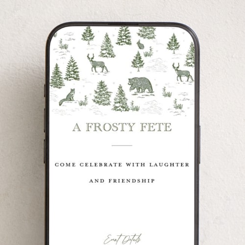 This is a pine online invitations by Jenna Holcomb called forest animals printing on digital paper in standard
