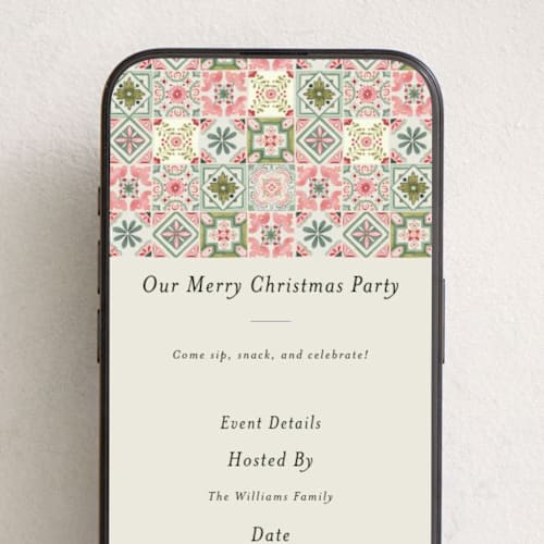 This is a vanilla online invitations by Makewells called tiles printing on digital paper in standard