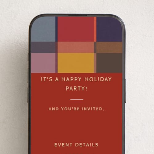 This is a stocking online invitations by Sumak Studio called colorful check printing on digital paper in standard