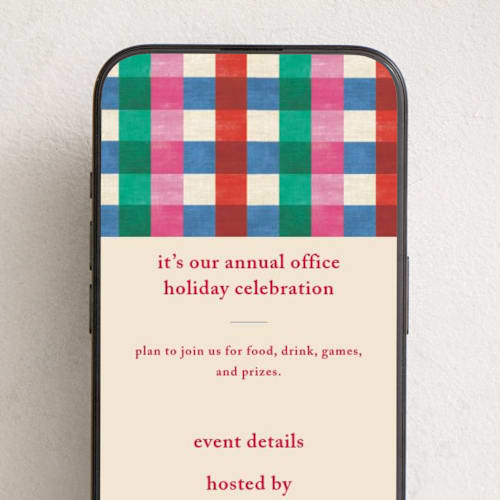 This is a candy online invitations by Baumbirdy called playful plaid printing on digital paper in standard