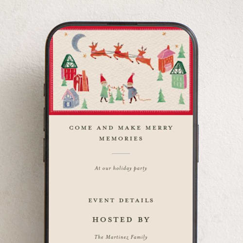 This is a santa online invitations by Julie Murray called north pole party printing on digital paper in standard