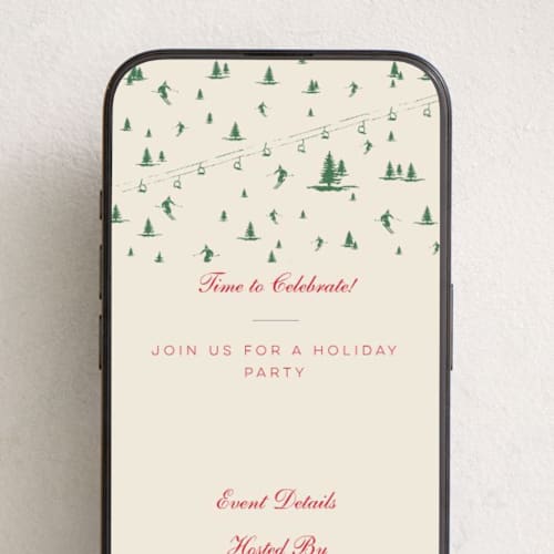 This is a sage online invitations by Jen Ramsey called ski time printing on digital paper in standard