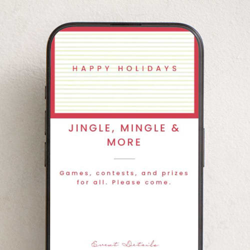 This is a holly online invitations by Poised Avenue called framed in stripes printing on digital paper in standard