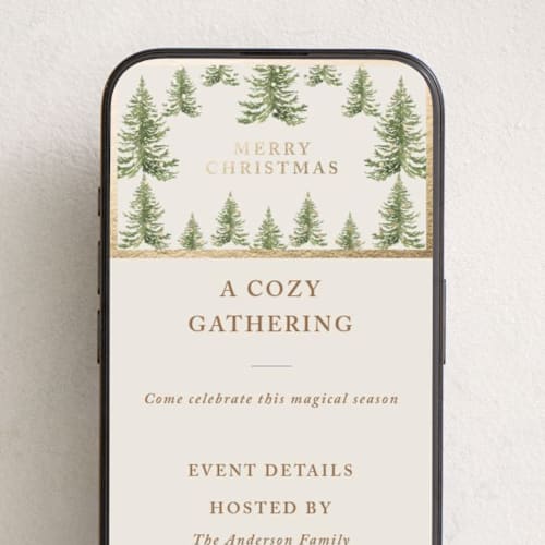 This is a toffee online invitations by Petra Kern called winter trees printing on digital paper in standard