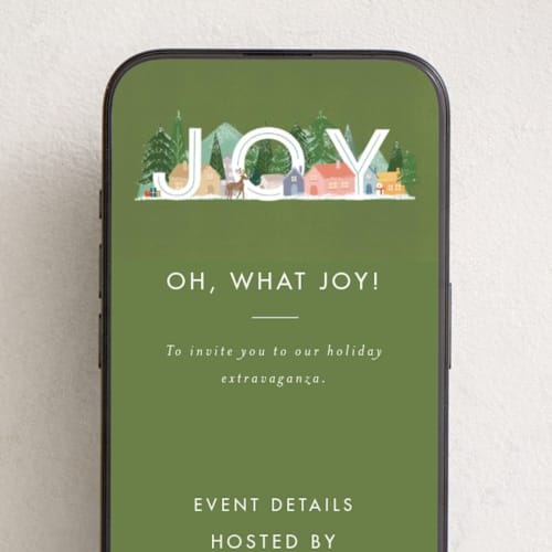 This is a forest online invitations by Bethan called joyful scene printing on digital paper in standard