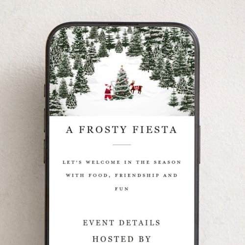 This is a coal online invitations by Jennifer Lew called christmas forest printing on digital paper in standard