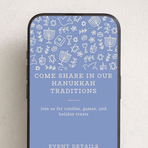 This is a robin blue online invitations by Abbigail Lim called warmth of the lights printing on digital paper in standard