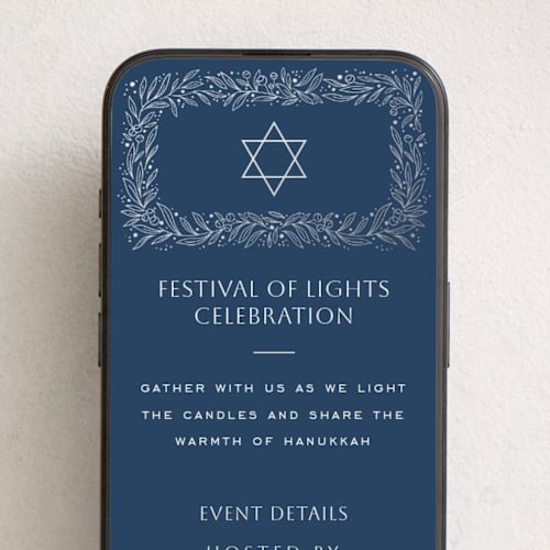 This is a midnight online invitations by Yuliya Evseeva called star & plants printing on digital paper in standard