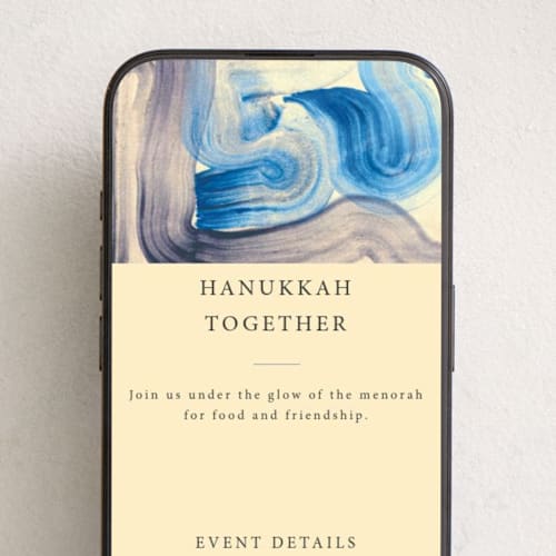 This is a sky online invitations by Sumak Studio called blue painting printing on digital paper in standard