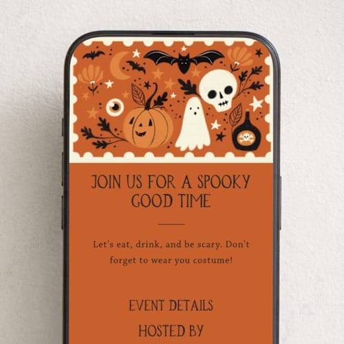 This is a pumpkin online invitations by Kiersten Garner called spooky fun printing on digital paper in standard