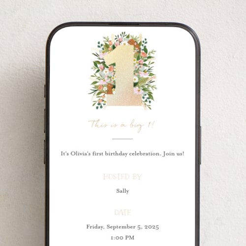 This is a blush online birthday invitations by Susan Moyal called she's a wild one printing on digital paper in standard