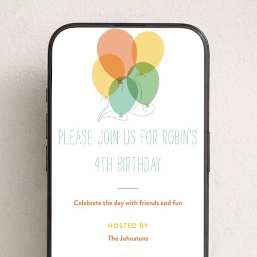 This is a basketball online birthday invitations by Alethea and Ruth called balloon party printing on digital paper in standard