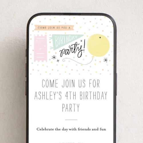 This is a cotton candy online birthday invitations by Jennifer Wick called details details printing on digital paper in standard