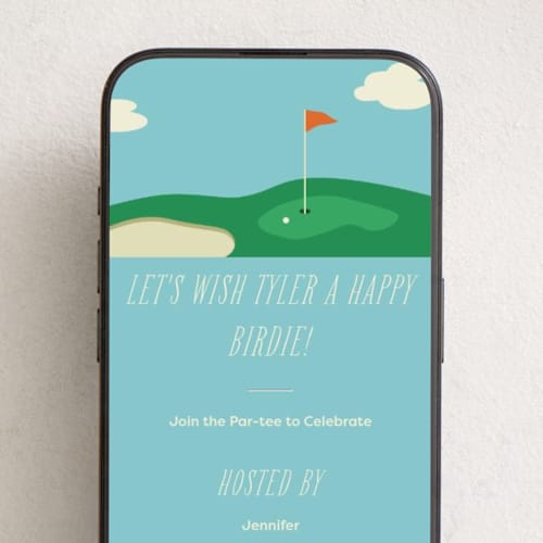 This is a emerald online birthday invitations by Ellen Schlegelmilch called happy birdie printing on digital paper in standard