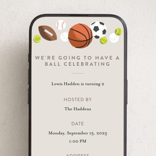 This is a fudge online birthday invitations by Alethea and Ruth called have a ball printing on digital paper in standard