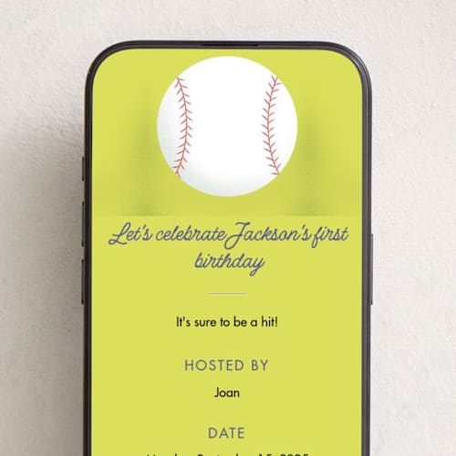 This is a grass online birthday invitations by Becky Nimoy called baseball printing on digital paper in standard
