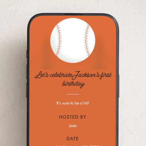 This is a apricot online birthday invitations by Becky Nimoy called baseball printing on digital paper in standard