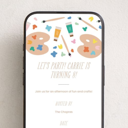 This is a frost online birthday invitations by Ellen Schlegelmilch called let's party! printing on digital paper in standard