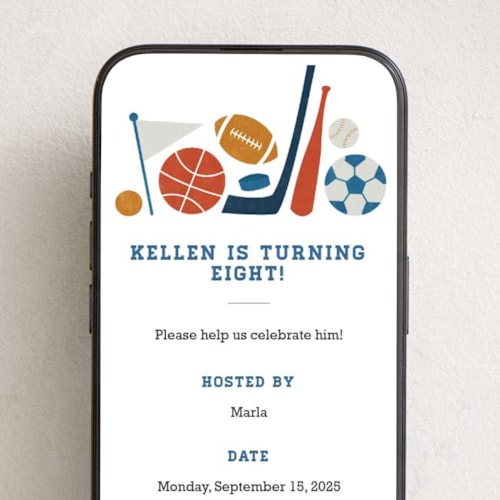 This is a navy online birthday invitations by Jessie Steury called game day printing on digital paper in standard