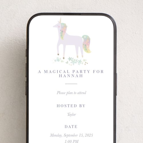 This is a plum online birthday invitations by Lori Wemple called magical printing on digital paper in standard