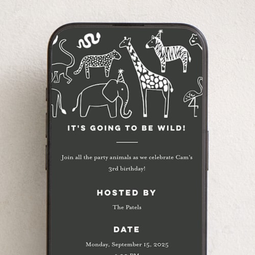 This is a ink online birthday invitations by Jessie Steury called get wild printing on digital paper in standard