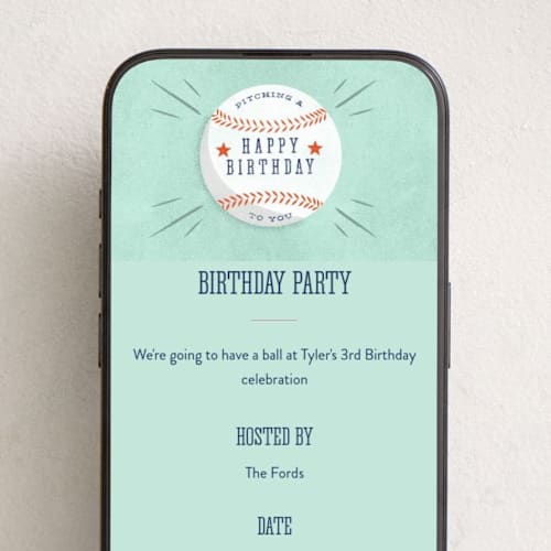 This is a sky online birthday invitations by Robert and Stella called baseball birthday printing on digital paper in standard
