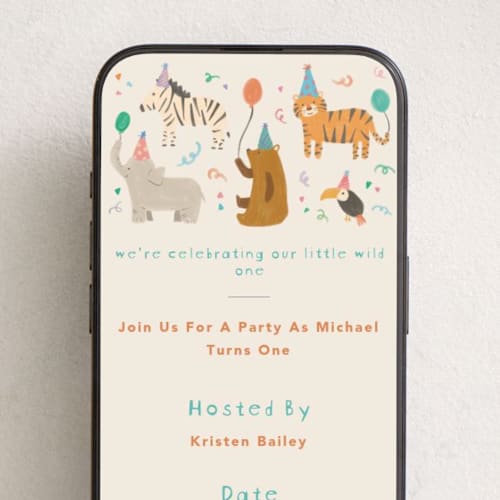 This is a sherbet online birthday invitations by Creo Study called wild party printing on digital paper in standard