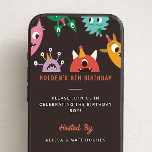 This is a skittles online birthday invitations by Morgan Kendall called monsters printing on digital paper in standard
