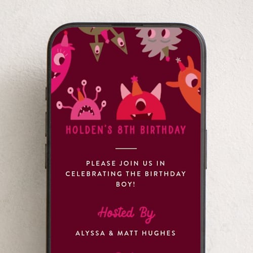 This is a laffy taffy online birthday invitations by Morgan Kendall called monsters printing on digital paper in standard