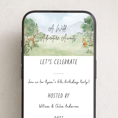 This is a grass online birthday invitations by Elly called a wild adventure printing on digital paper in standard