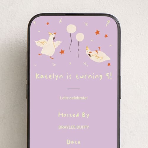 This is a fairy online birthday invitations by Zove Ahhh called goose goose printing on digital paper in standard