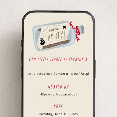 This is a merlot online birthday invitations by JeAnna Casper called pirate party printing on digital paper in standard
