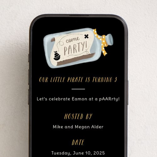 This is a daffodil online birthday invitations by JeAnna Casper called pirate party printing on digital paper in standard
