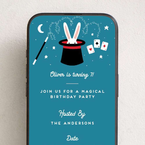 This is a wand online birthday invitations by Claudia Orengo called magical day printing on digital paper in standard