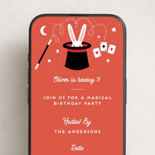 This is a oracle online birthday invitations by Claudia Orengo called magical day printing on digital paper in standard