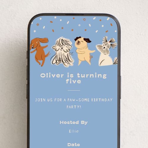 This is a pupsicles online birthday invitations by Vivian Yiwing called pawsome printing on digital paper in standard