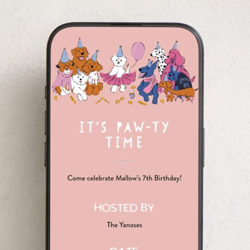 This is a pawberry online birthday invitations by Grae called friends furrever printing on digital paper in standard