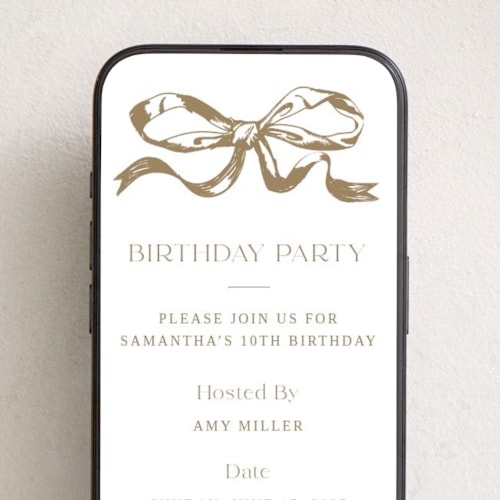 This is a halo online birthday invitations by Teju Reval called big bow printing on digital paper in standard