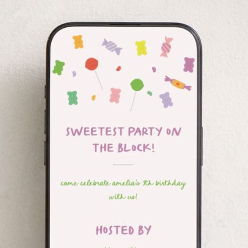 This is a sour patch online birthday invitations by Vera Lim called sweetest party printing on digital paper in standard